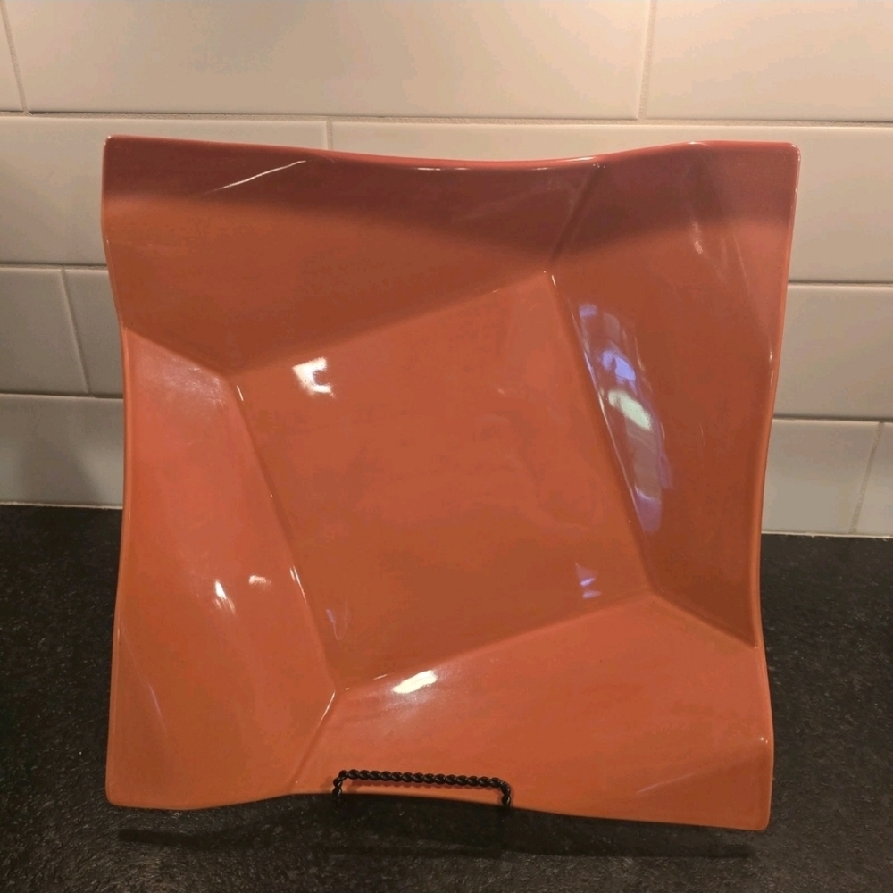 Pier One Diamond Fold Square 12 Inch Dinner Plate